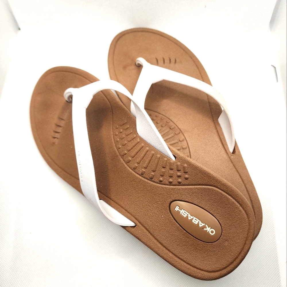 Okabashi Breeze Women's Tan and White Supportive Sandals